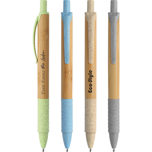 Druckkugelschreiber Bambus , beige, beige, HO+WS+ABS, 14,20cm (Länge), Bild 2