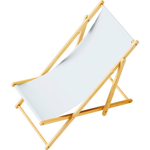 Liegestuhl Einzel Sublimation , weiß, 100% Polyester, 240g/m2   Holz, 131,00cm x 6,00cm x 56,00cm (Länge x Höhe x Breite), Bild 4