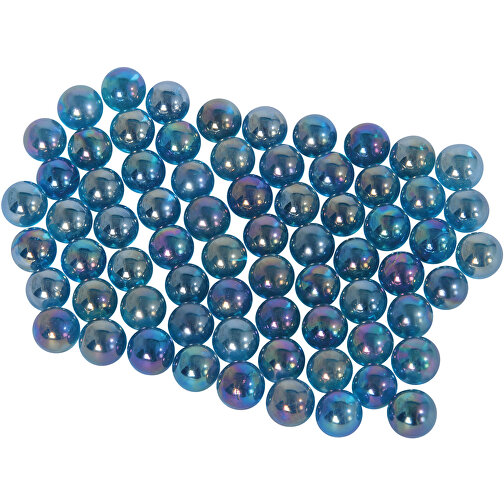 Glasmurmeln Aqua Blau 14mm (ca 100St.) , aqua blau, 13,00cm x 2,50cm x 11,00cm (Länge x Höhe x Breite), Bild 1