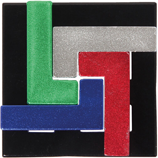 Quad L Metal Puzzle (4 Colors) In A Can*** , , 6,00cm x 3,00cm x 6,00cm (Länge x Höhe x Breite), Bild 1