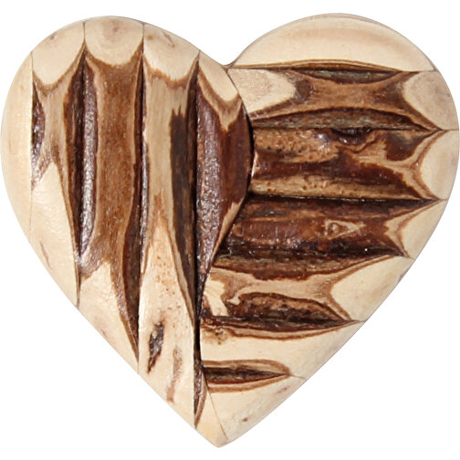 Magnete in legno con cuore in corteccia Assortito, Immagine 1