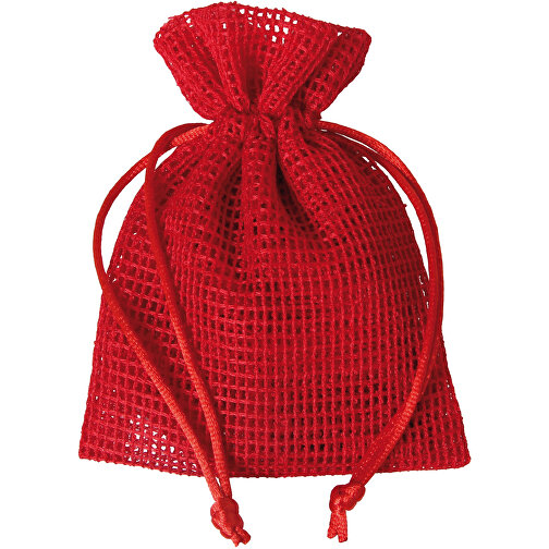 Borsa a rete 10x12,5 cm rosso, Immagine 1