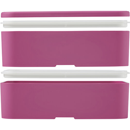 MIYO Doppel-Lunchbox , magenta / magenta / weiss, PP Kunststoff, 18,00cm x 11,30cm x 11,00cm (Länge x Höhe x Breite), Bild 7