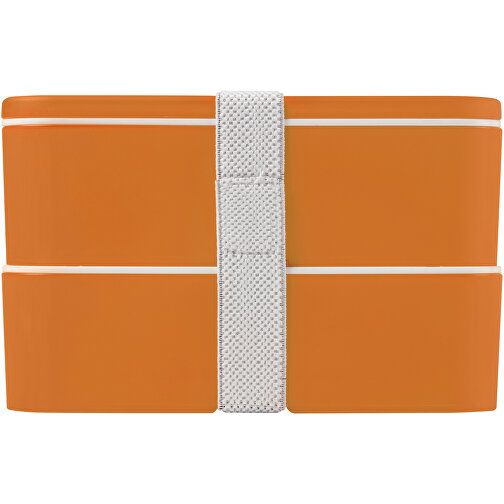 MIYO Doppel-Lunchbox , orange / orange / weiß, PP Kunststoff, 18,00cm x 11,30cm x 11,00cm (Länge x Höhe x Breite), Bild 4