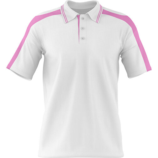 Poloshirt Individuell Gestaltbar , weiß / rosa, 200gsm Poly / Cotton Pique, XS, 60,00cm x 40,00cm (Höhe x Breite), Bild 1