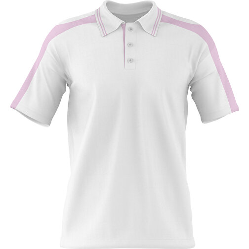 Poloshirt Individuell Gestaltbar , weiss / zartrosa, 200gsm Poly / Cotton Pique, XL, 76,00cm x 59,00cm (Höhe x Breite), Bild 1