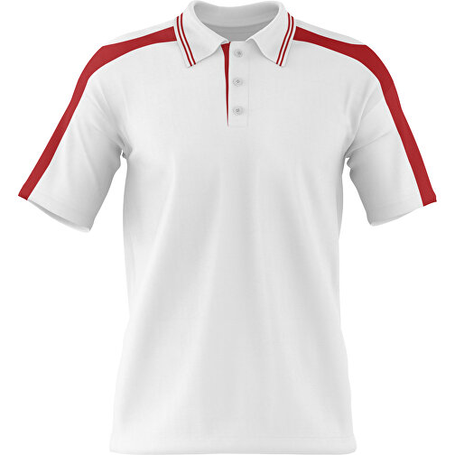 Poloshirt Individuell Gestaltbar , weiß / weinrot, 200gsm Poly / Cotton Pique, S, 65,00cm x 45,00cm (Höhe x Breite), Bild 1