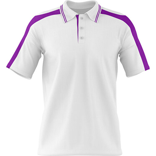 Poloshirt Individuell Gestaltbar , weiss / dunkelmagenta, 200gsm Poly / Cotton Pique, S, 65,00cm x 45,00cm (Höhe x Breite), Bild 1