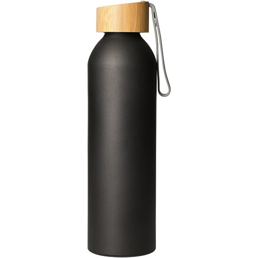 Aluminiumflasche 'Bamboo' 0,6 L , schwarz/natur, Metall, 24,00cm (Höhe), Bild 1