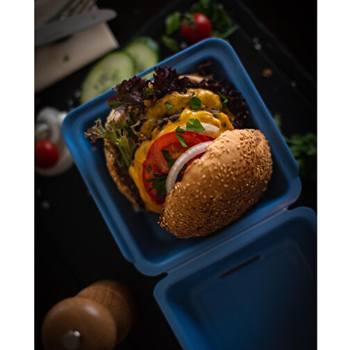 Burgerbox 'ToGo' , behagliches blau, Kunststoff, 15,70cm x 10,40cm x 15,70cm (Länge x Höhe x Breite), Bild 3