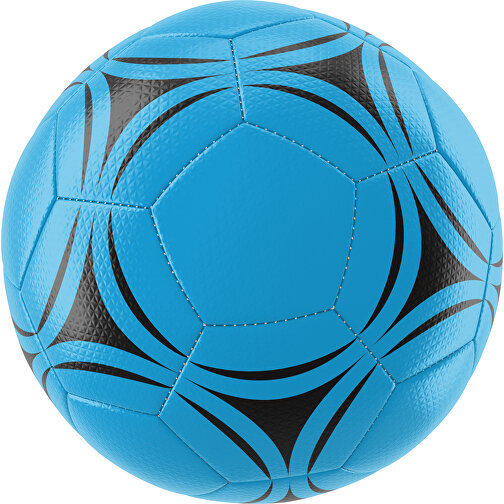 Fußball Platinum 30-Panel-Matchball - Individuell Bedruckt Und Handgenäht , himmelblau / schwarz, PU, 4-lagig, , Bild 1