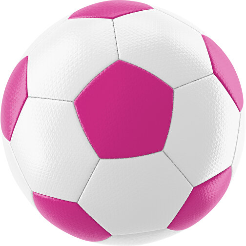 Fußball Platinum 32-Panel-Matchball - Individuell Bedruckt Und Handgenäht , weiß / pink, PU, 4-lagig, , Bild 1