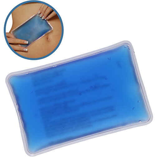 Kühl-/Wärmekissen 'Relieve' , blau, Kunststoff, 13,50cm x 1,50cm x 9,00cm (Länge x Höhe x Breite), Bild 1