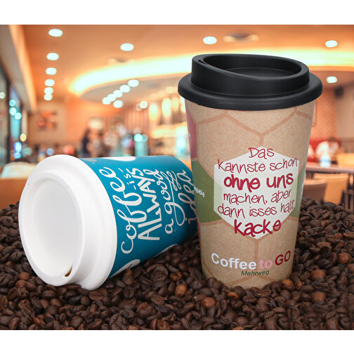 Kaffeebecher 'Premium' Small , rosa/weiß, Kunststoff, 12,00cm (Höhe), Bild 3