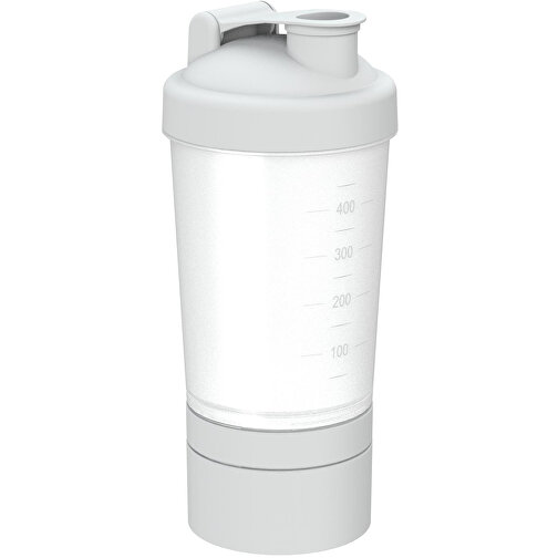 Shaker 'Protein', Pro 2, 0,40 L , transparent/weiß, Kunststoff, 22,80cm (Höhe), Bild 1