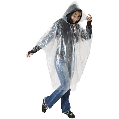 Regenponcho 'Rainy' , transparent, Kunststoff, 130,00cm x 100,00cm (Länge x Breite), Bild 1