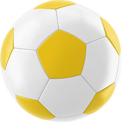 Fußball Platinum 32-Panel-Matchball - Individuell Bedruckt Und Handgenäht , weiß / sonnengelb, PU, 4-lagig, , Bild 1