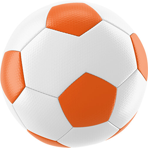 Fußball Platinum 30-Panel-Matchball - Individuell Bedruckt Und Handgenäht , weiß / orange, PU, 4-lagig, , Bild 1