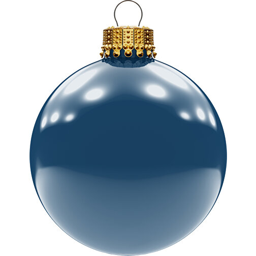 Pallina albero di Natale media 66 mm, corona oro, lucida, Immagine 1