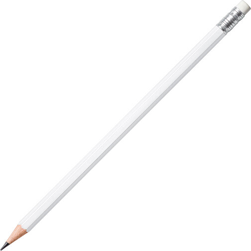 STAEDTLER Bleistift Hexagonal Mit Radiertip , Staedtler, weiß, Holz, 18,70cm x 0,80cm x 0,80cm (Länge x Höhe x Breite), Bild 2