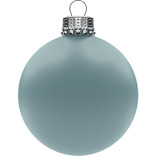 Palla per albero di Natale media 66 mm, corona argento, opaca, Immagine 1