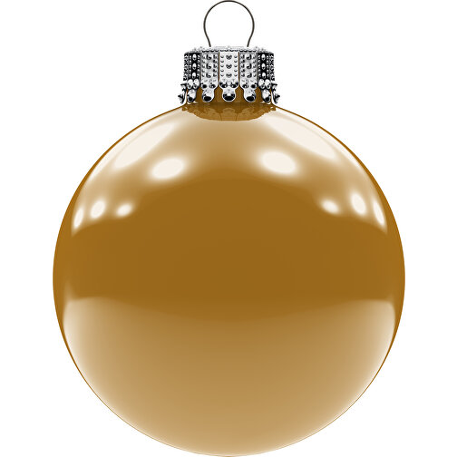 Boule de Noël moyenne 66 mm, couronne argentée, brillante, Image 1