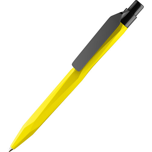 Prodir QS20 PMP-P Clip Flat Druckkugelschreiber , Prodir, gelb schwarz, Kunststoff, 14,10cm x 1,60cm (Länge x Breite), Bild 1