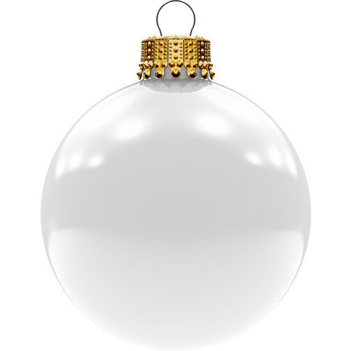Pallina albero di Natale media 66 mm, corona oro, lucida, Immagine 1