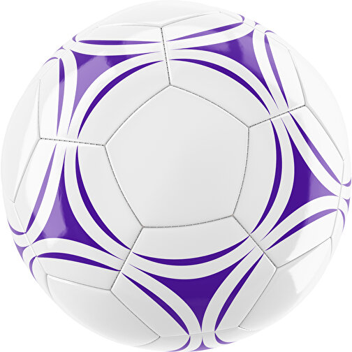 Fußball Gold 32-Panel-Promotionball - Individuell Bedruckt , weiß / violett, PU/PVC, 3-lagig, , Bild 1