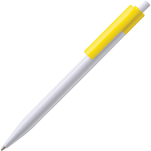 Kugelschreiber Kuma Hardcolour , weiss / gelb, ABS, 14,50cm (Länge), Bild 1