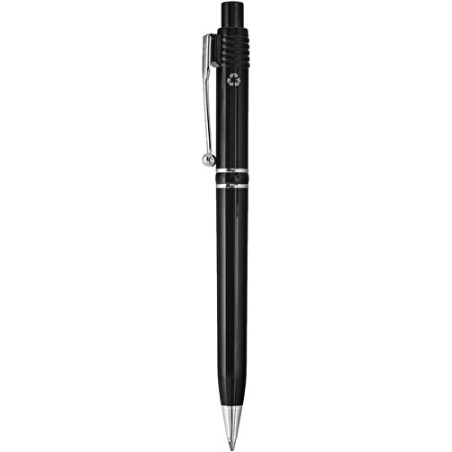 Kugelschreiber Raja Chrome Recycled Hardcolour , schwarz, Recycled ABS, 14,00cm (Länge), Bild 1