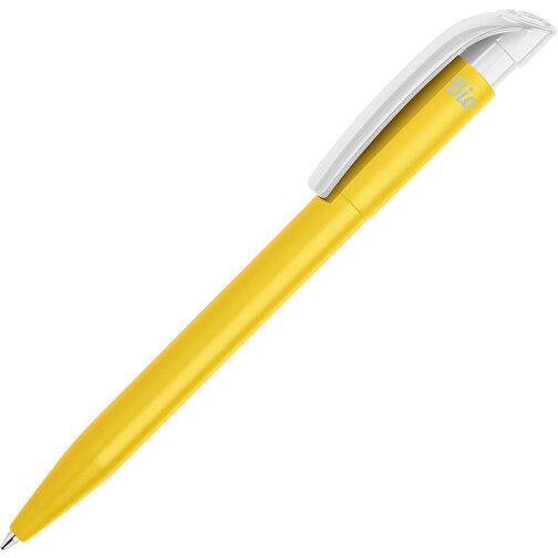 Kugelschreiber S45 Bio Hardcolour , gelb / weiss, PLA, 13,80cm (Länge), Bild 1