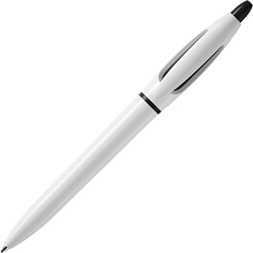 Kugelschreiber S! Hardcolour , weiss / schwarz, ABS, 13,50cm (Länge), Bild 1
