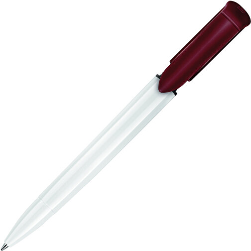 Kugelschreiber S40 Colour Hardcolour , weiß / weinrot, ABS, 13,90cm (Länge), Bild 1
