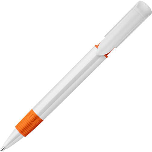 Kugelschreiber S40 Grip Hardcolour , weiss / orange, ABS, 13,90cm (Länge), Bild 1
