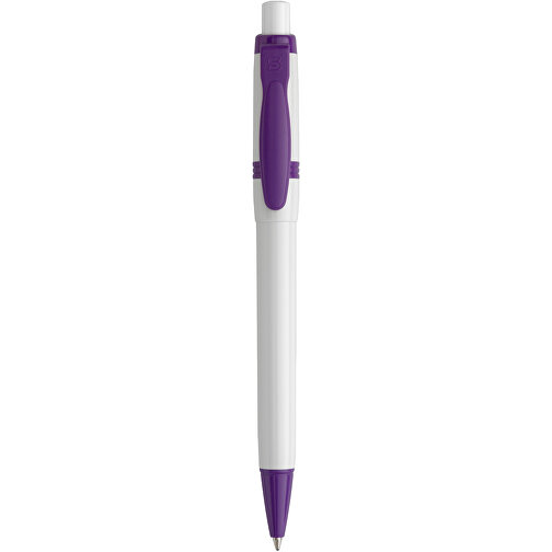Kugelschreiber Olly Hardcolour , weiss / lila, ABS, 13,80cm (Länge), Bild 1