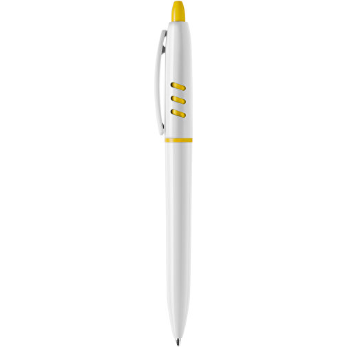 Kugelschreiber S30 Hardcolour , weiß / gelb, ABS, 13,80cm (Höhe), Bild 1