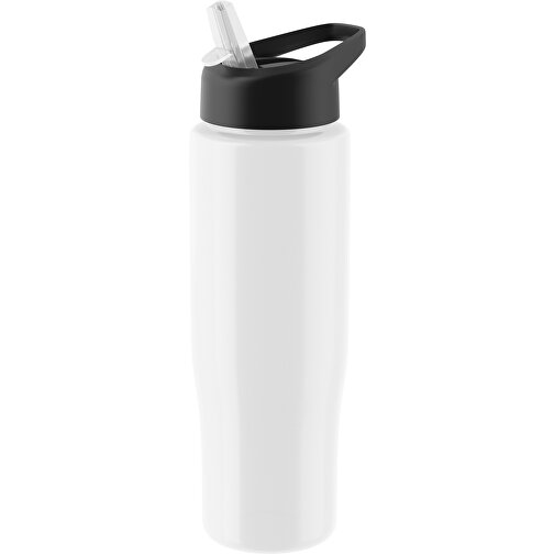 H2O Active® Tempo 700 Ml Sportflasche Mit Ausgussdeckel , weiß / schwarz, PET-Kunststoff, PP-Kunststoff, 23,90cm (Höhe), Bild 1