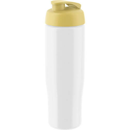 H2O Active® Tempo 700 Ml Sportflasche Mit Klappdeckel , weiss / gelb, PET und PP-Kunststoff, 23,90cm (Höhe), Bild 1