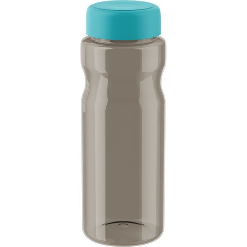 H2O Active® Eco Base 650 Ml Sportflasche Mit Drehdeckel , kohle transparent / aquablau, 30% PP-Kunststoff, 70% Recycelter PET-Kunststoff, 20,50cm (Höhe), Bild 1