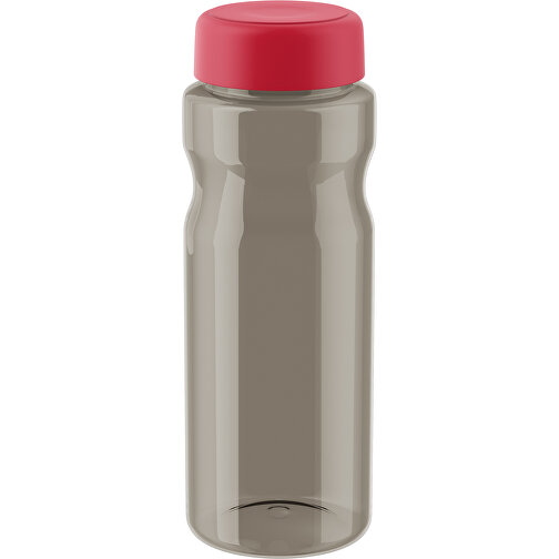 H2O Active® Eco Base 650 Ml Sportflasche Mit Drehdeckel , kohle transparent / rot, 30% PP-Kunststoff, 70% Recycelter PET-Kunststoff, 20,50cm (Höhe), Bild 1