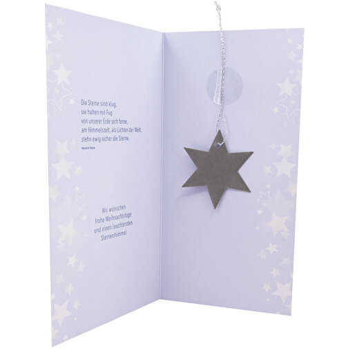 Weihnachtskarte Himmelslicht , blau, Papier, Edelstahl, 10,50cm x 21,00cm (Länge x Breite), Bild 2