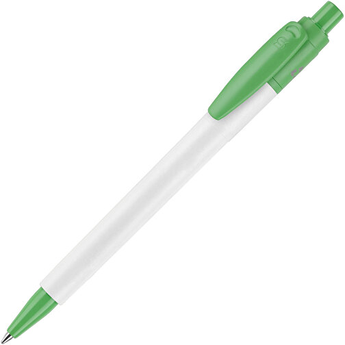 Kugelschreiber Baron 03 Recycled Hardcolour , weiß / hellgrün, Recycled ABS, 13,40cm (Höhe), Bild 1