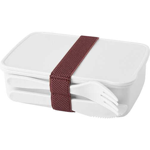 Lunchbox NOONTIME , weiß, Polypropylen, 16,00cm x 5,00cm x 11,00cm (Länge x Höhe x Breite), Bild 1