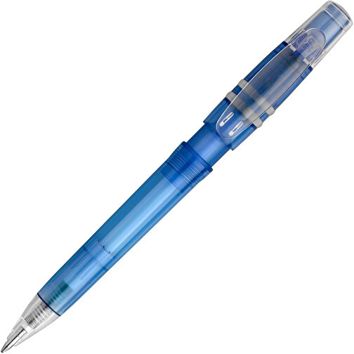Kugelschreiber Nora Clear Transparent , transparent blau, ABS, 14,00cm (Länge), Bild 1