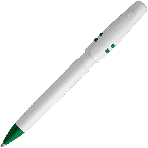 Kugelschreiber Nora Hardcolour , weiß / grün, ABS, 14,00cm (Länge), Bild 1