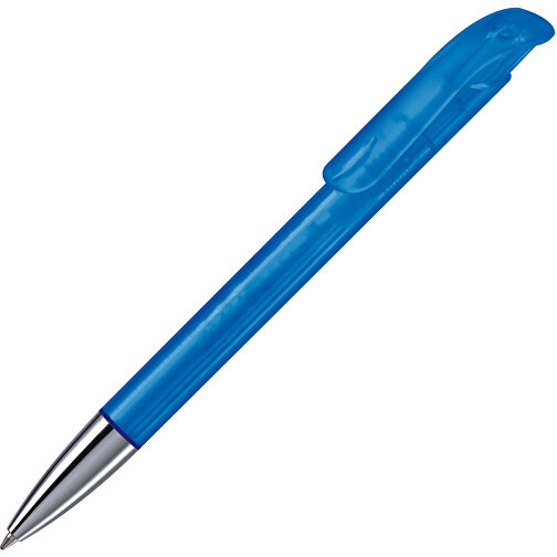 Kugelschreiber Atlas Transparent Mit Metallspitze , transparent blau, ABS & Metall, 14,60cm (Länge), Bild 1