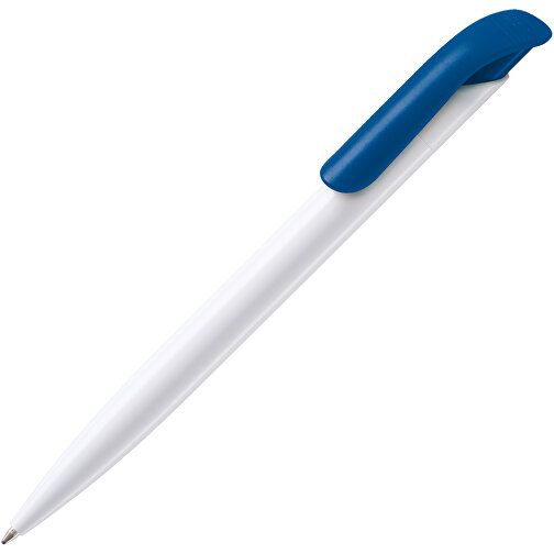 Kugelschreiber Modell Atlas Hardcolour , weiß / dunkelblau, ABS, 14,70cm (Länge), Bild 1