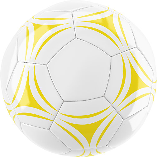 Fußball Gold 32-Panel-Promotionball - Individuell Bedruckt , weiß / gelb, PU/PVC, 3-lagig, , Bild 1