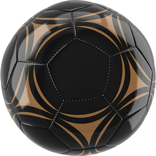 Fußball Gold 32-Panel-Promotionball - Individuell Bedruckt , schwarz / erdbraun, PU/PVC, 3-lagig, , Bild 1